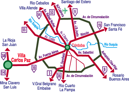 accesos villa carlos paz y cordoba