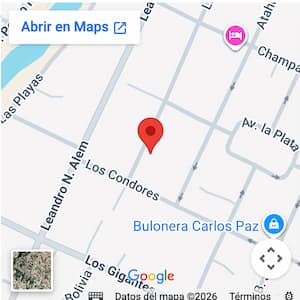 mapa de las cabañas para 6 personas con pileta en Carlos  Paz