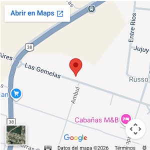 Ver ubicación en Parque Síquiman del complejo de 3 cabañas con pileta